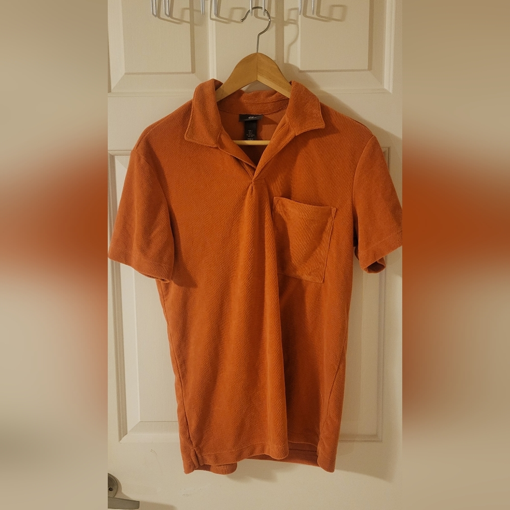 H&M Regular Fit Terry Polo Shirt Small